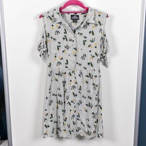 Angie Cold Shoulder Cactus Print Dress